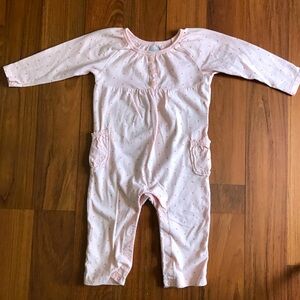 Old Navy Baby Girl's Pink Polka Dot Romper Size 12-18 Months